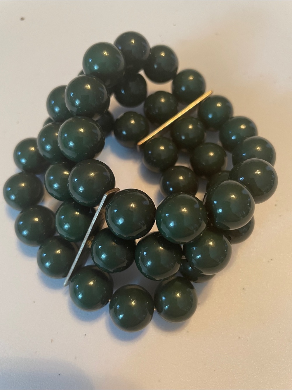 Dark Green Beaded Stretch Bracelet - Women Jewelry